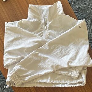 ALO White Quarter-Zip Pullover Small